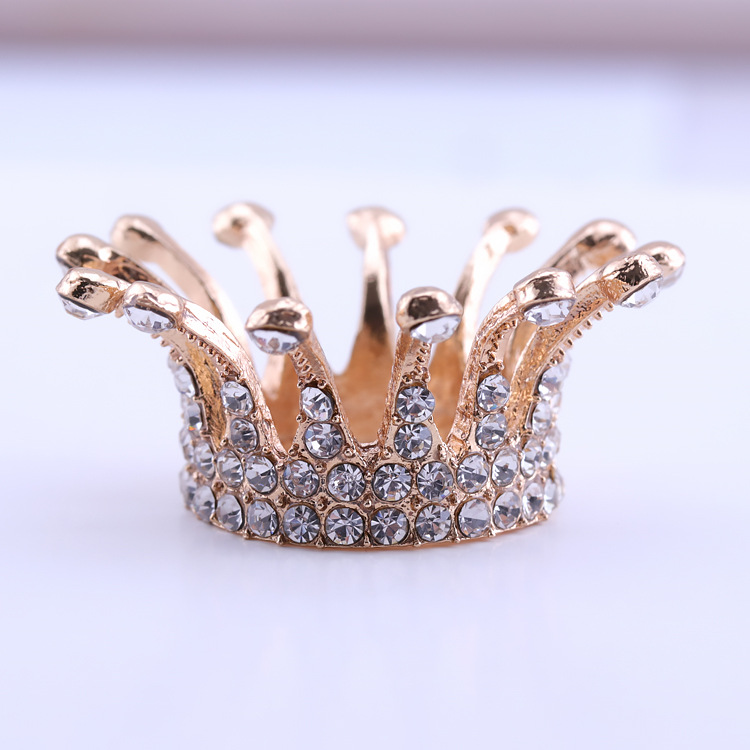 Crown Nail Art Brush Holder Metal Crown with Crystals Makeup Brush Holder Nail Art Painting Pen Holder Eyebrow Pencil Stand Makeup Organization and Storage,Photo Props - Image 3