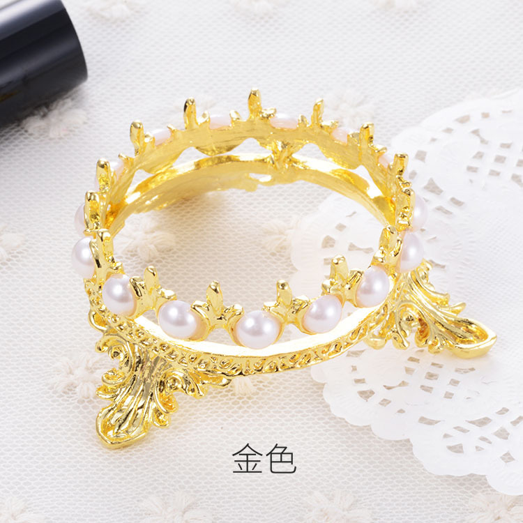 Crown Nail Art Brush Holder Metal Crown with Crystals Makeup Brush Holder Nail Art Painting Pen Holder Eyebrow Pencil Stand Makeup Organization and Storage,Photo Props - Image 9