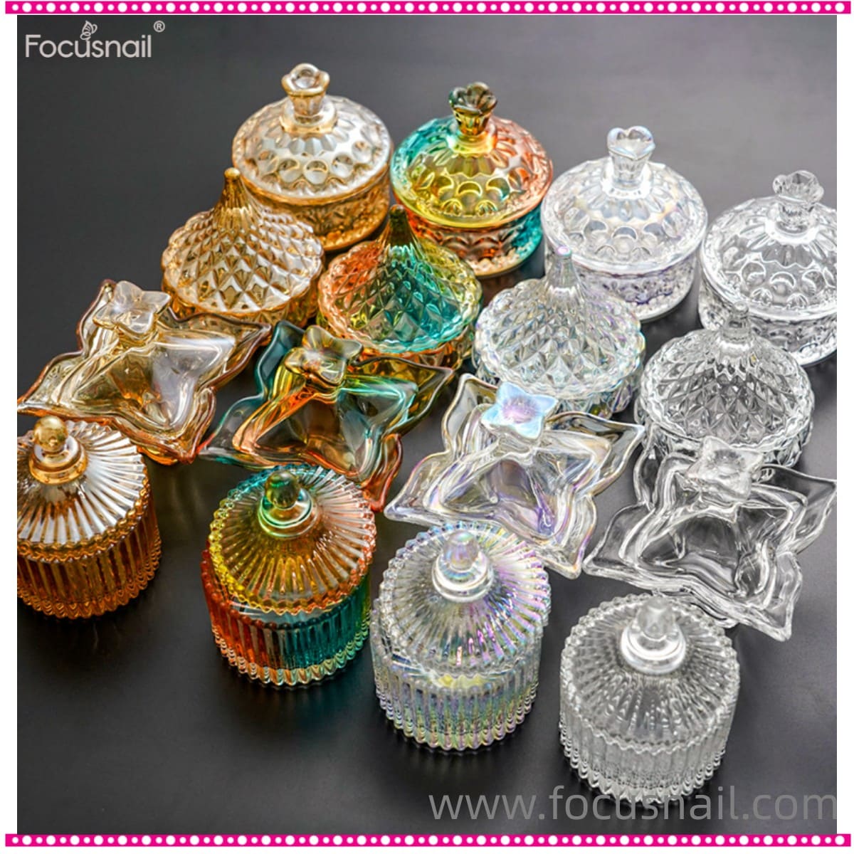 Crystal Glass Cup Plate Container For Nail Art Acrylic Powder And Liquid, Nail Art Mug Jewelry Plate Nail Art Brush Pen Tool Holder