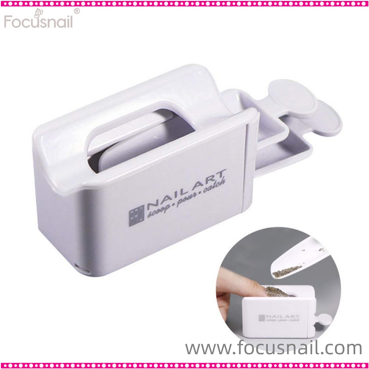 Nail Dip Powder Recycling Tray Container Dipping Powder Case Nail Line Mold DIY Nail Art