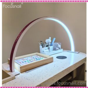 Dimmable Half Moon LED Table Lamp, Touch Control LED Manicure Desk Lamp for Lash Extension