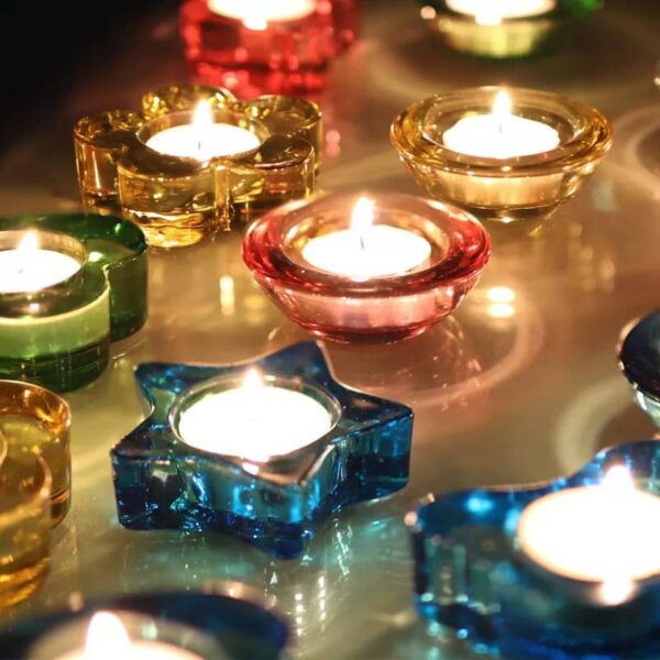 Wholesale Various Shapes Small Glass Christmas Tree Votive Candle Holder Star Shape Tealight Candle Holder - Image 2