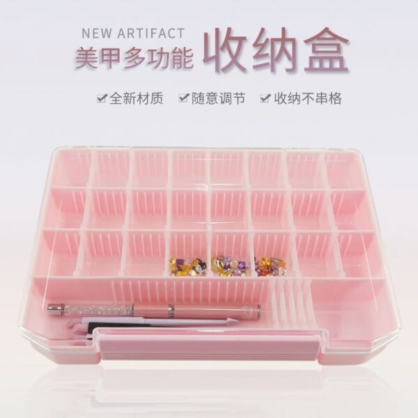 30 Grids Adjustable Storage Box Jewelry Ring Nail Art Rhinestones Beads Case - Image 4