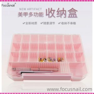 30 Grids Adjustable Storage Box Jewelry Ring Nail Art Rhinestones Beads Case