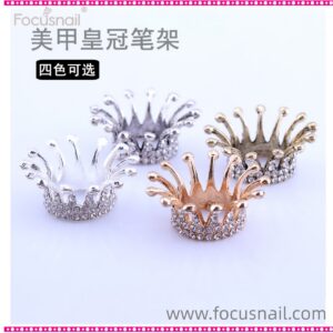 Crown Nail Art Brush Holder Metal Crown with Crystals Makeup Brush Holder Nail Art Painting Pen Holder Eyebrow Pencil Stand Makeup Organization and Storage,Photo Props