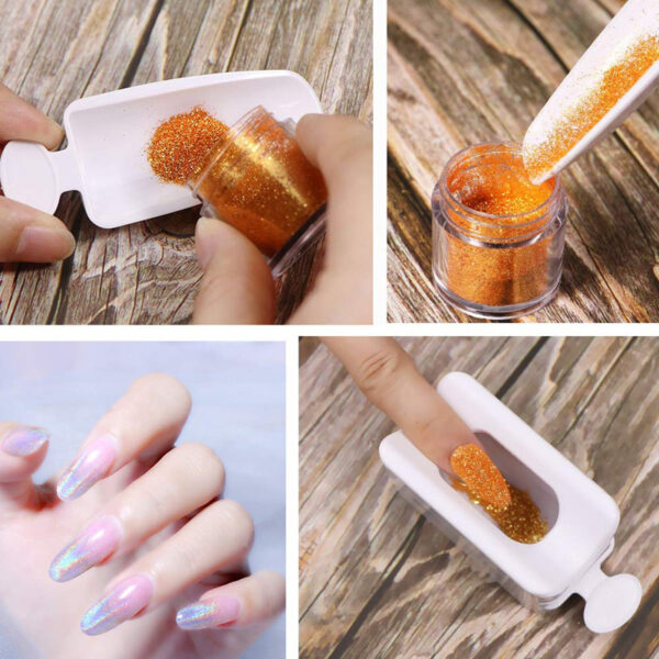 Nail Dip Powder Recycling Tray Container Dipping Powder Case Nail Line Mold DIY Nail Art - Image 2