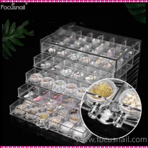 Acrylic jewelry storage box with 5 drawers120 small compartments  transparent plastic transparent jewelry stand