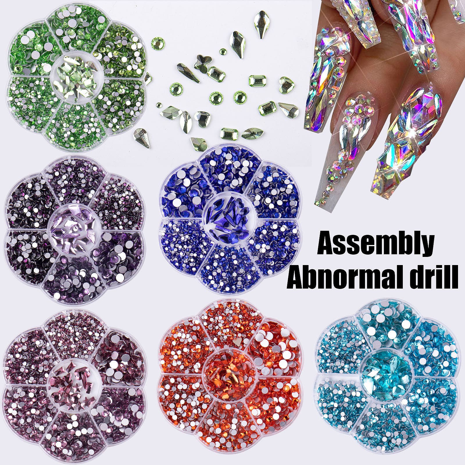 7Grids Nail Art Crystal Rhinestones Nail Art DIY Gemstone Flat Glass Rhinestones for Nails / Clothes / Face / Crafts - Image 7