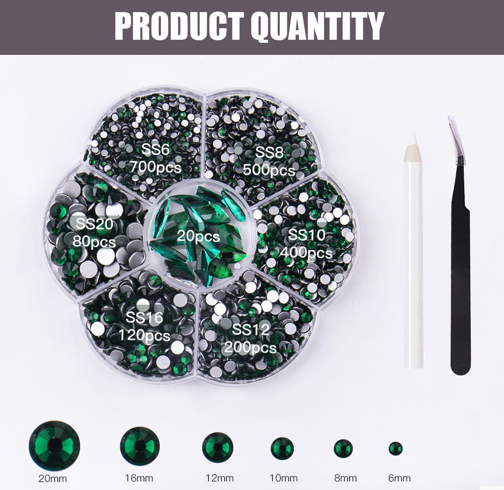 7Grids Nail Art Crystal Rhinestones Nail Art DIY Gemstone Flat Glass Rhinestones for Nails / Clothes / Face / Crafts - Image 8