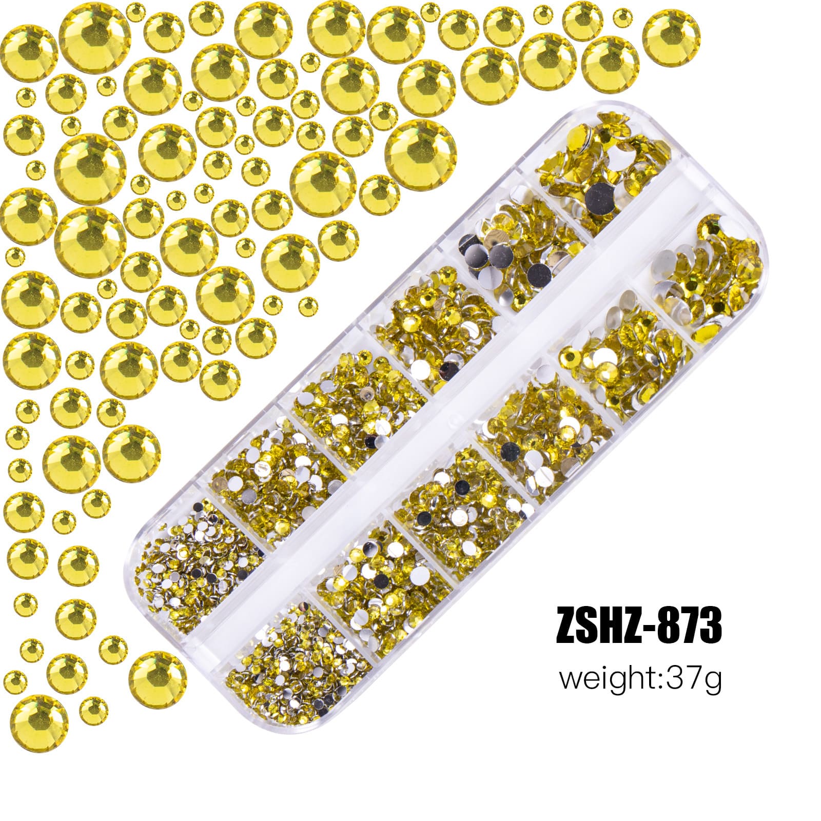 Colorful Nail Crystals Set,  Multicolor, Nail Crystals, Nail Crystals, Nail Diamonds, Horse's Eye, Crystal Stones, with Tweezers and Nail Art Brush, Nail Accessories - Image 5