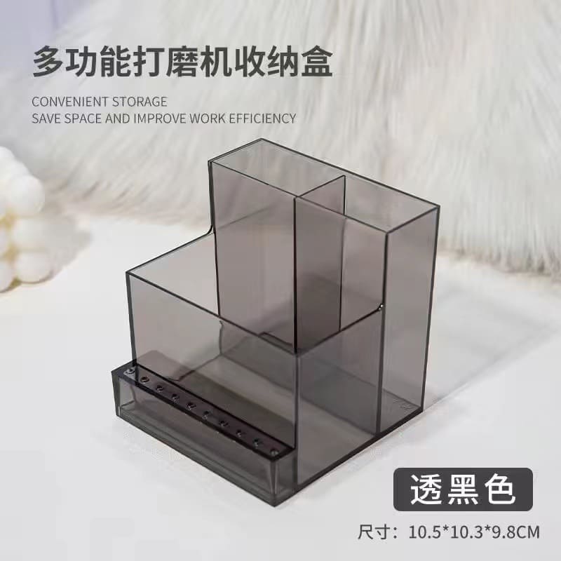 Acrylic Nail Drill Machine & Bits Storage Box Nail Machine Holder with Nail Drill Bit and Nail Swatch Sticks Nail Drill Machine Organizer for Nail Salon Pink - Image 5
