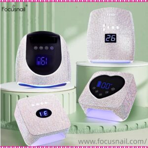 72W Rechargeable Cordless Nail Lamp Nail Dryer Gel Polish UV Nail Light with 4 Timer Setting, Professional Quick Dry Curing Lamp with Display Auto Sensor for Salon & Home