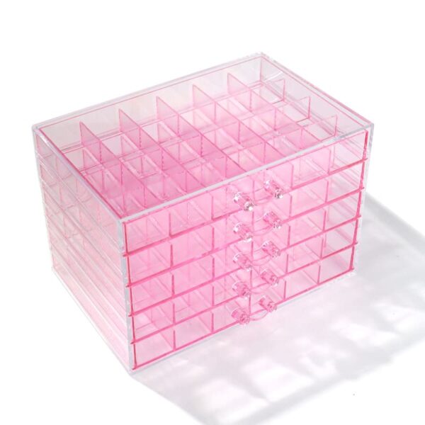 Acrylic jewelry storage box with 5 drawers120 small compartments  transparent plastic transparent jewelry stand - Image 2