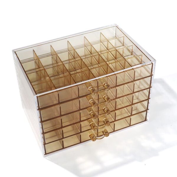 Acrylic jewelry storage box with 5 drawers120 small compartments  transparent plastic transparent jewelry stand - Image 3