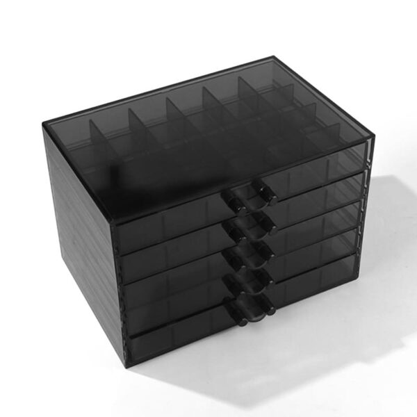 Acrylic jewelry storage box with 5 drawers120 small compartments  transparent plastic transparent jewelry stand - Image 4
