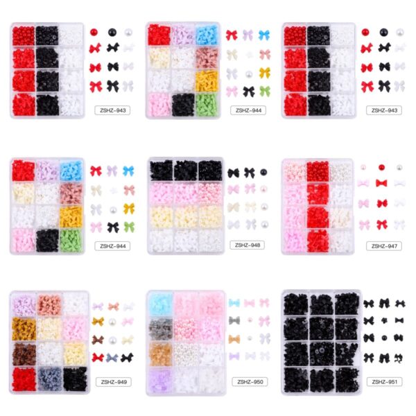 3D Flower Nail Charms, 12 Boxes of Manicure Flower Water Turn Black, White and Pink Cherry Blossom Acrylic Manicure Supplies, DIY Nail Decorations - Image 5