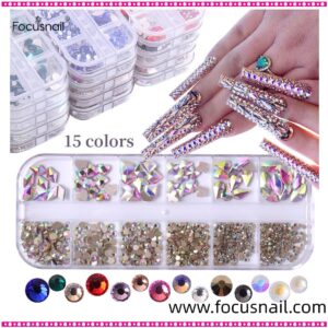 Ab Nail Art Rhinestones Multi Shapes Glass Crystal Stones Iridescent Hearts Butterfly Round Diamonds for Manicure DIY