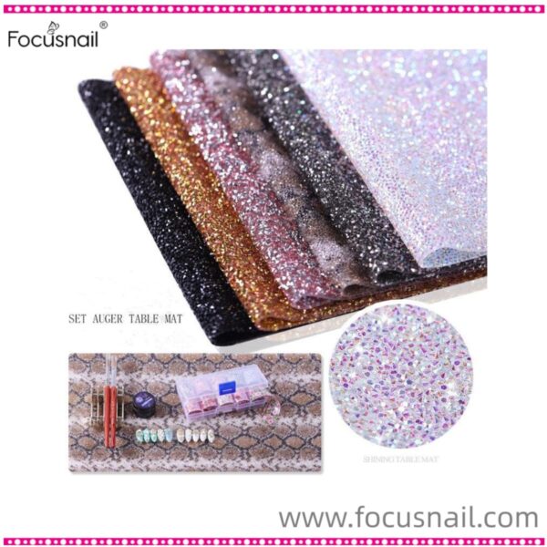 Nail Art Mat Sparkling Vivid Color Shiny Visual Effect Non-Fading Multipurpose Faux Diamond Sequins Nail Display Pad Background Decor for Nail Salon