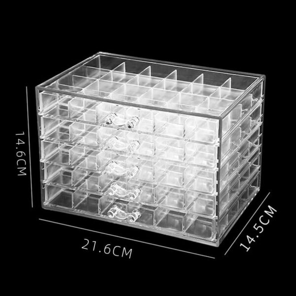 Acrylic jewelry storage box with 5 drawers120 small compartments  transparent plastic transparent jewelry stand - Image 5