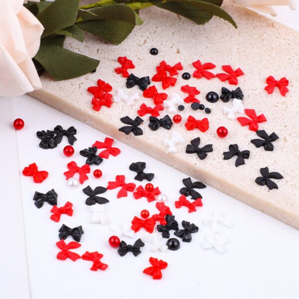 3D Flower Nail Charms, 12 Boxes of Manicure Flower Water Turn Black, White and Pink Cherry Blossom Acrylic Manicure Supplies, DIY Nail Decorations - Image 3