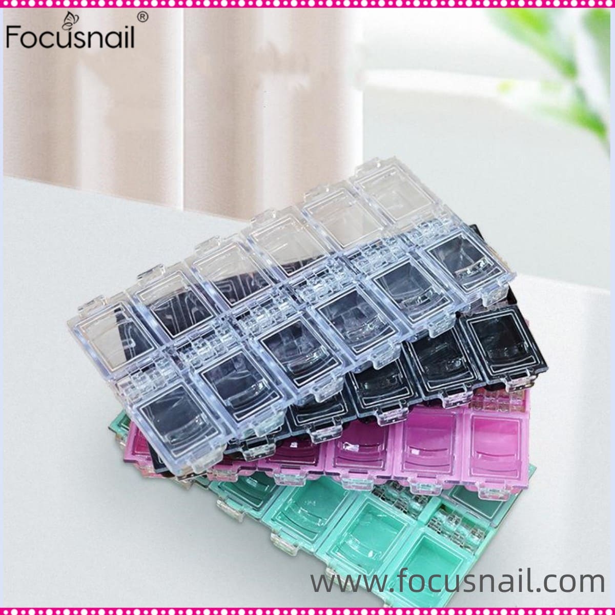 Nail Art Tools Storage Nail Design Tools Nail Organizer 12 Compartments Plastic Nail Storage Organizer Holder 4pcs