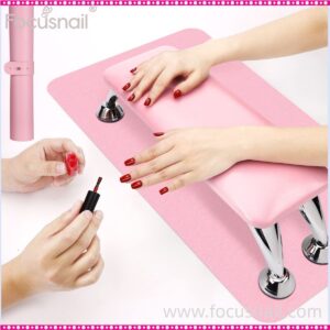 2 Set Nail Arm Rest  with Nail Table Mat Nail Hand Rest Nail Tech Supplies Soft Pillow Footstool for Nail