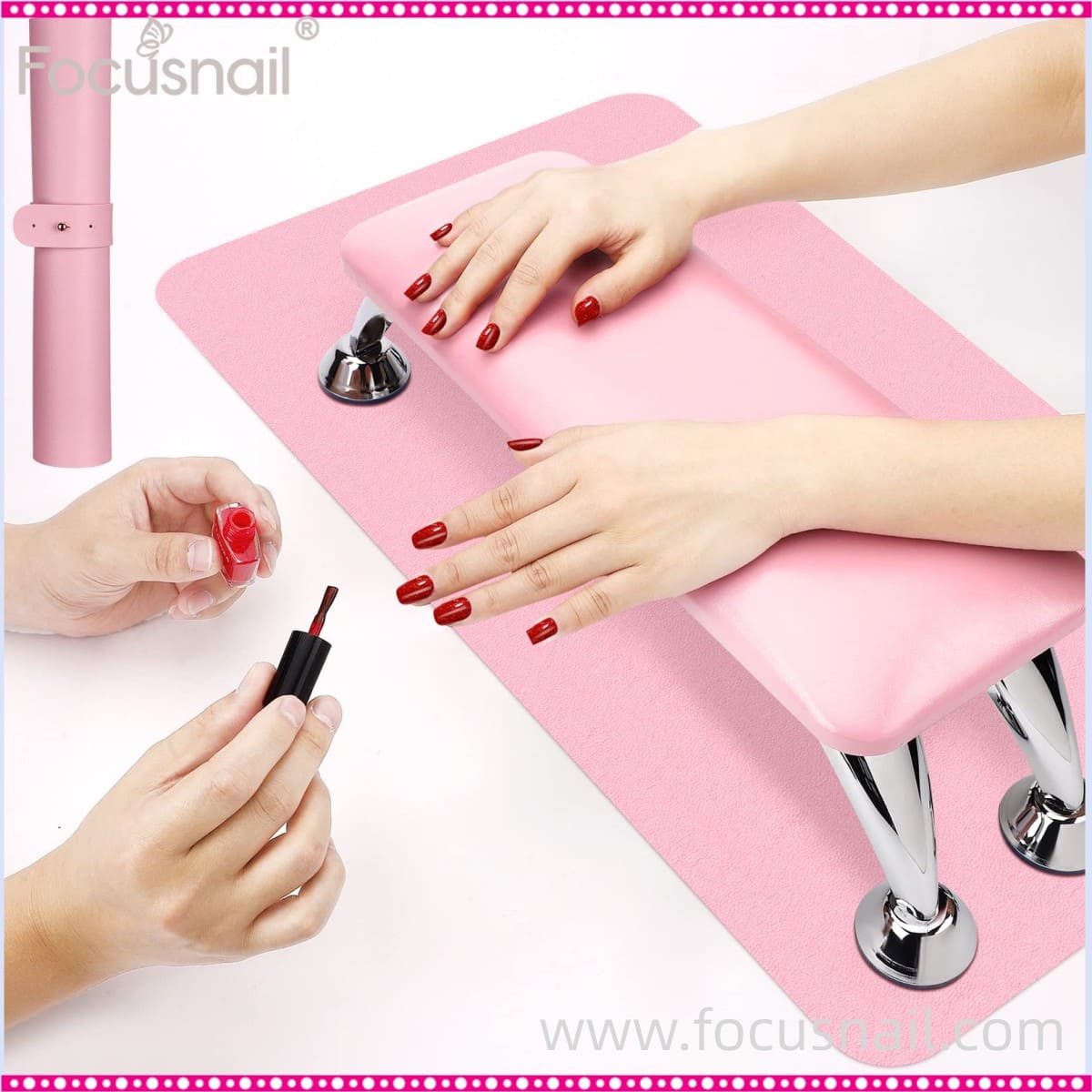2 Set Nail Arm Rest  with Nail Table Mat Nail Hand Rest Nail Tech Supplies Soft Pillow Footstool for Nail