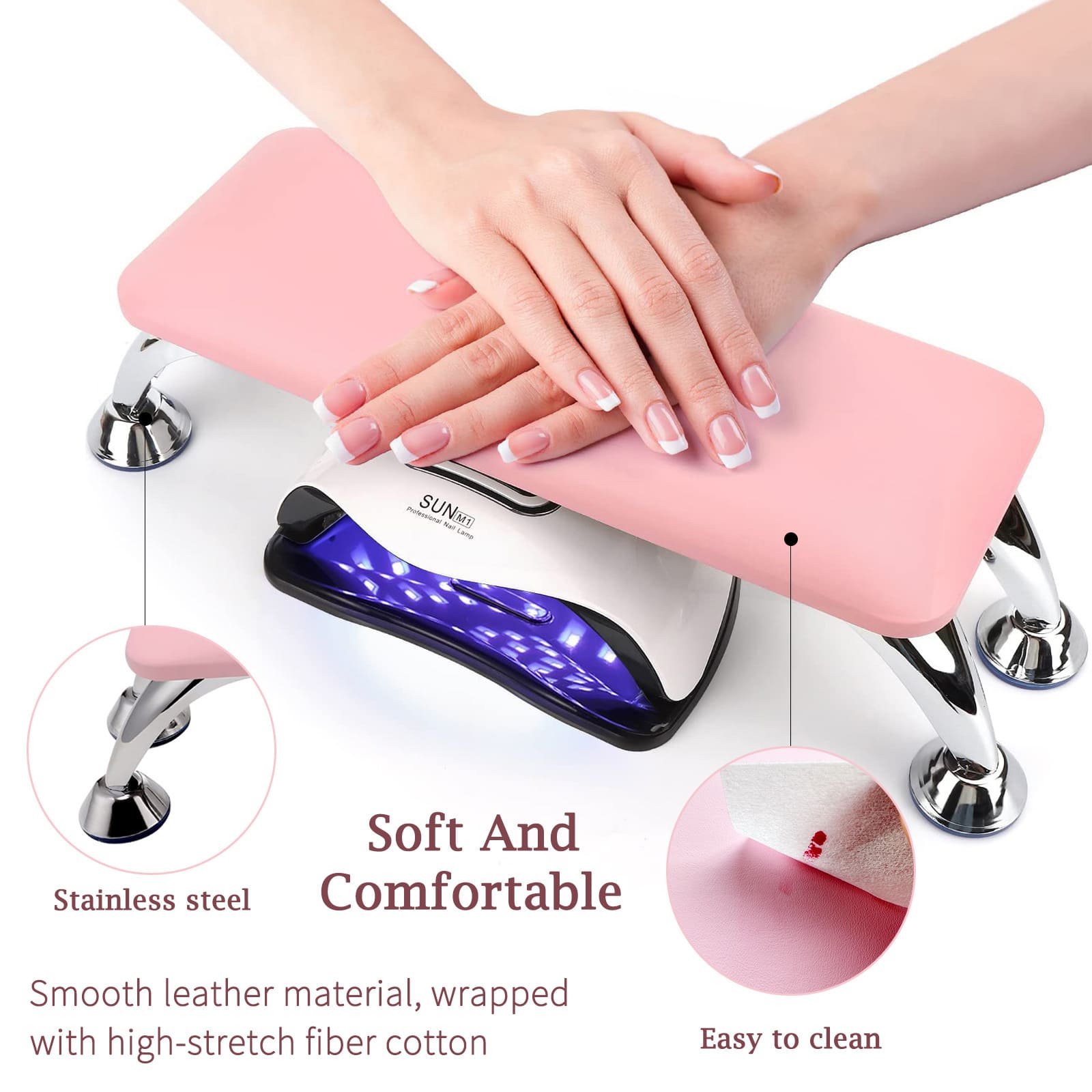 2 Set Nail Arm Rest  with Nail Table Mat Nail Hand Rest Nail Tech Supplies Soft Pillow Footstool for Nail - Image 6
