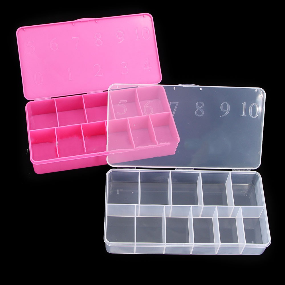 Nail Art Tips Storage Box Nail Rhinestone Glitter Storage Case Container - Image 2