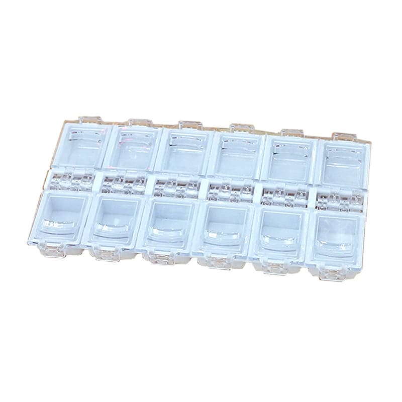 Nail Art Tools Storage Nail Design Tools Nail Organizer 12 Compartments Plastic Nail Storage Organizer Holder 4pcs - Image 6