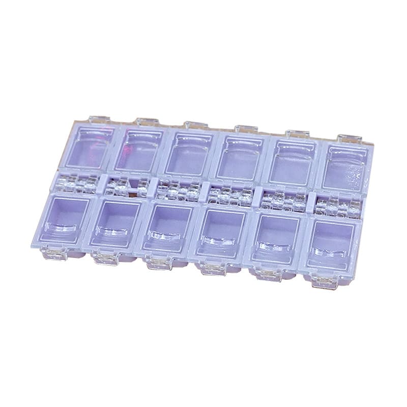 Nail Art Tools Storage Nail Design Tools Nail Organizer 12 Compartments Plastic Nail Storage Organizer Holder 4pcs - Image 4