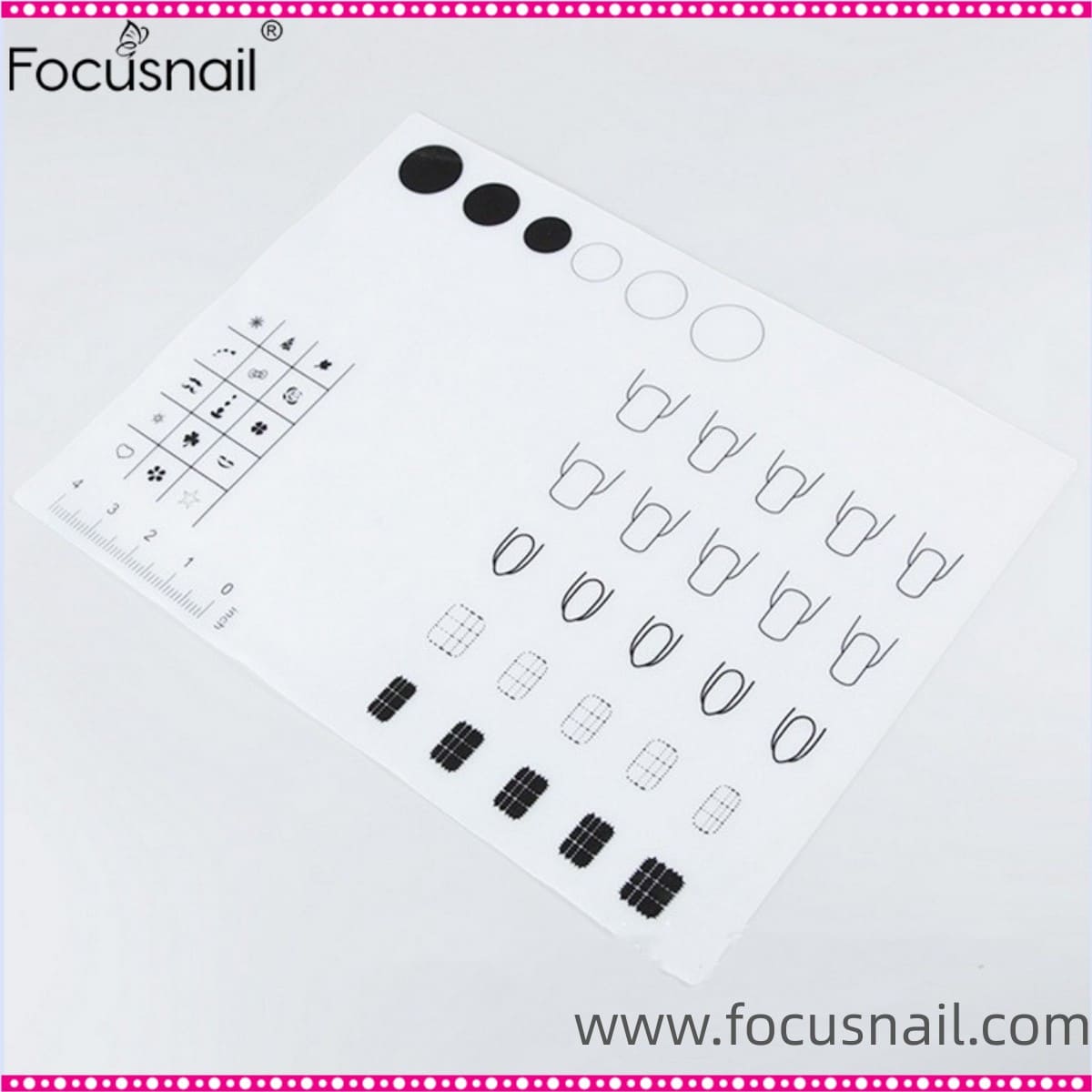 Nail Training Mat Silicone Trainer Sheet Manicure Art Practice Mat for Application Practice Pad Template for Acrylic gernails
