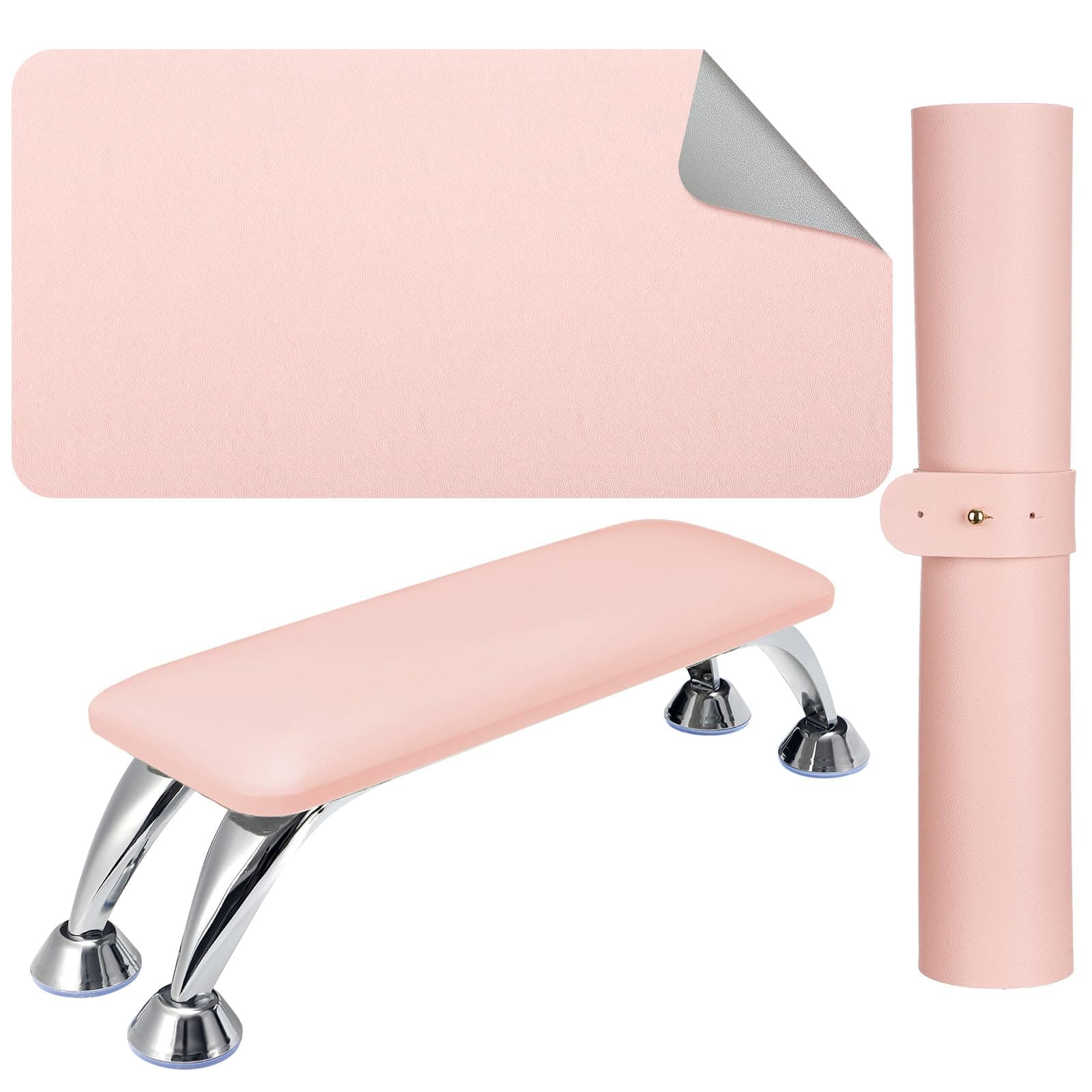 2 Set Nail Arm Rest  with Nail Table Mat Nail Hand Rest Nail Tech Supplies Soft Pillow Footstool for Nail - Image 8