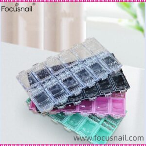 Nail Art Tools Storage Nail Design Tools Nail Organizer 12 Compartments Plastic Nail Storage Organizer Holder 4pcs