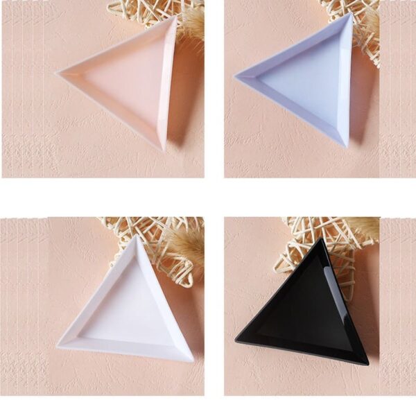 Triangle Beads Storage Plate, Jewelry Storage Tray For Nail Art, Rhinestones, Household Jewelry Accessories Organizer For Bedroom, Bathroom, Office, Desktop, Vanity, Home, Dorm - Image 4