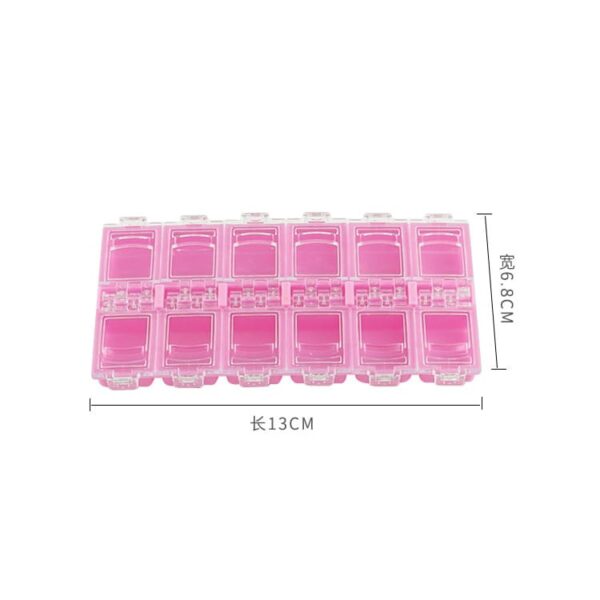 Nail Art Tools Storage Nail Design Tools Nail Organizer 12 Compartments Plastic Nail Storage Organizer Holder 4pcs - Image 2