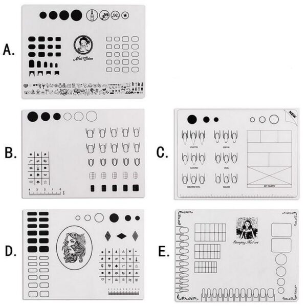 Nail Training Mat Silicone Trainer Sheet Manicure Art Practice Mat for Application Practice Pad Template for Acrylic gernails - Image 3