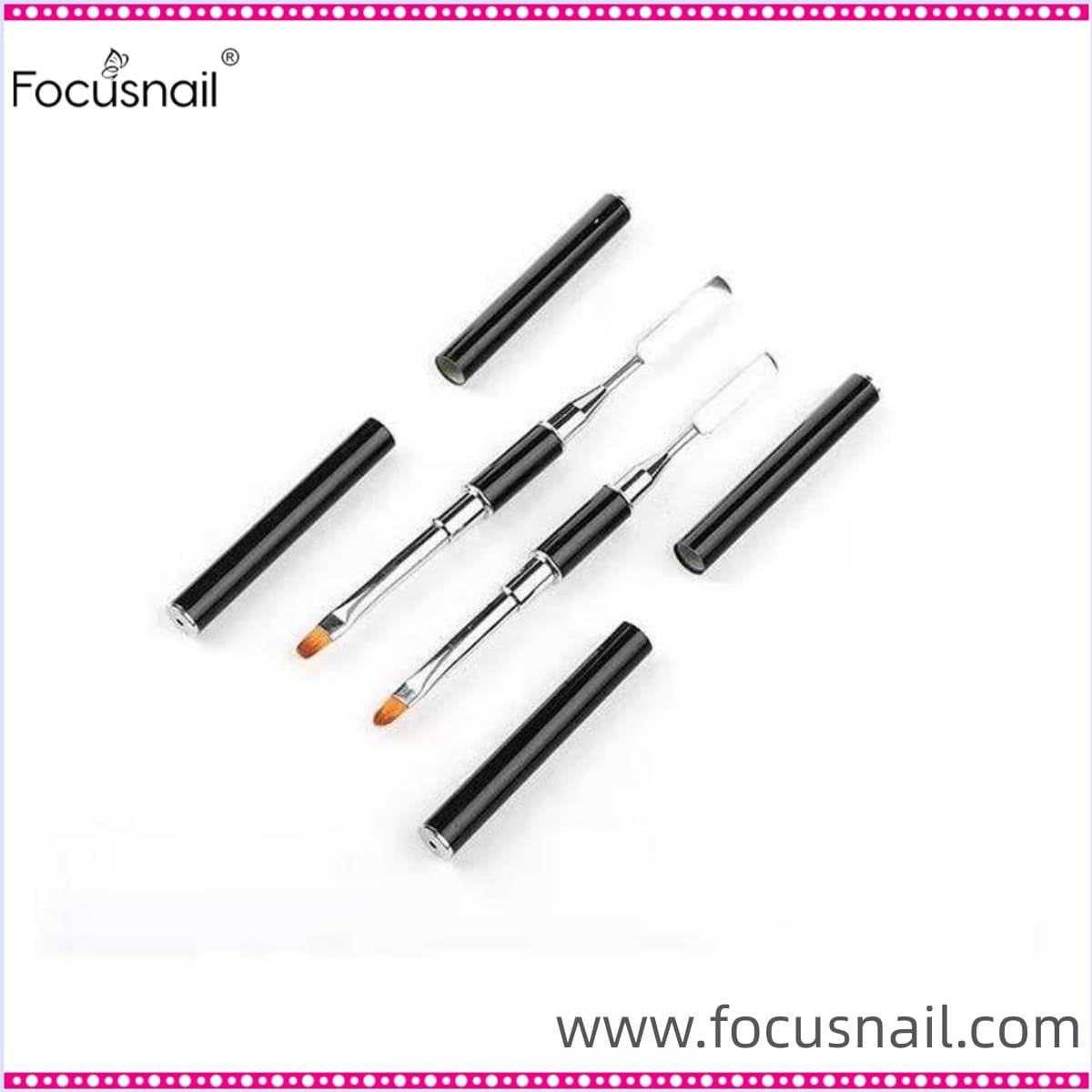 Nail Gel Brush & Picker Dual - Ended Stainless Steel Gel Nail Brush Tool for Polygel Brushes it Acrylic UV Nails Extension