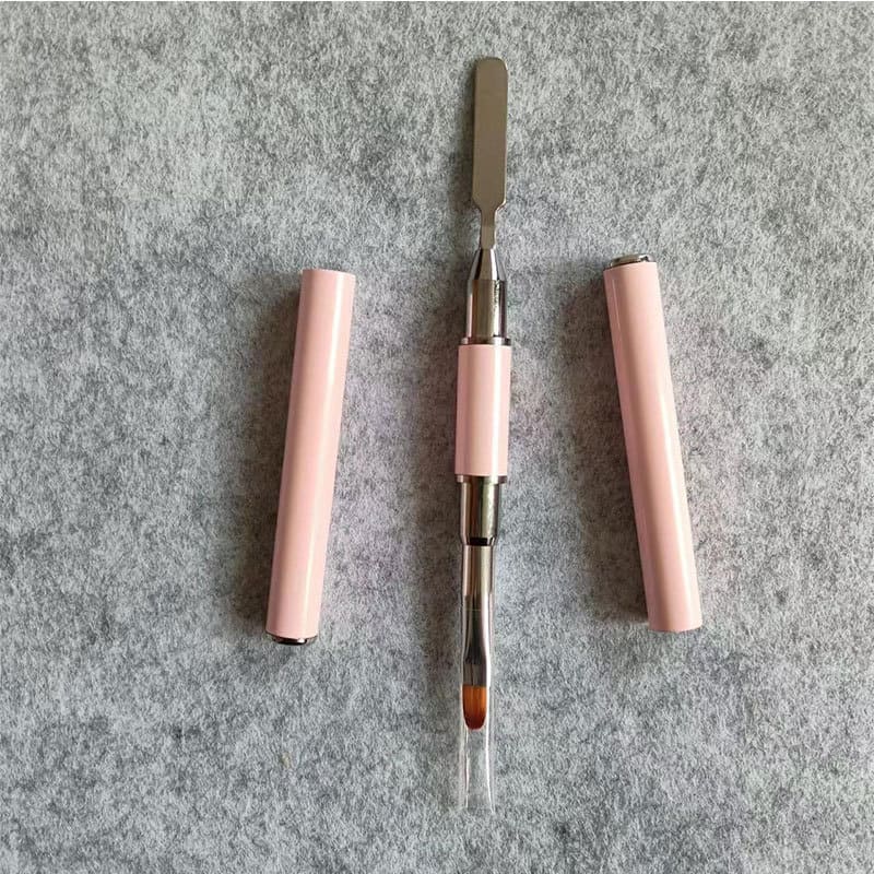 Nail Gel Brush & Picker Dual - Ended Stainless Steel Gel Nail Brush Tool for Polygel Brushes it Acrylic UV Nails Extension - Image 2