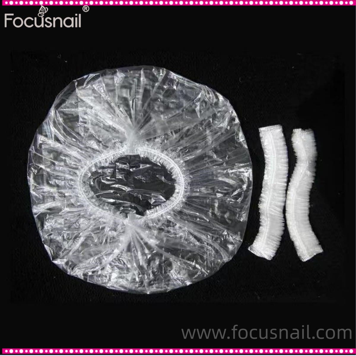 Hair Processing Caps, Disposable Plastic Shower Caps 100 Pack, Clear Elastic Band Bath Cap for for Perms, Coloring and Conditioners