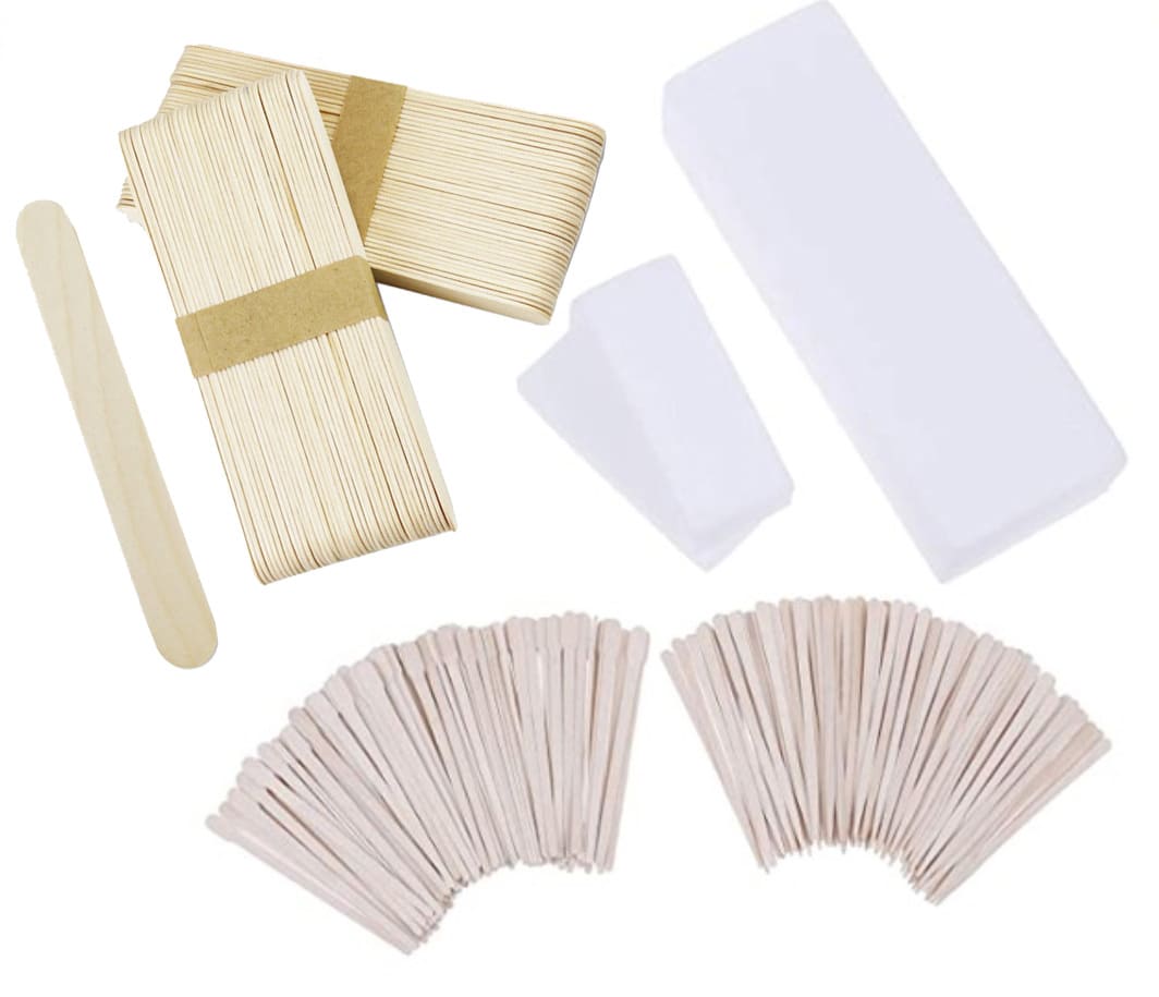 50/100/300/500 Pieces Waxing Strip Non-Woven Hair Removal Wax Strips and  Wax Applicator Sticks - Image 3