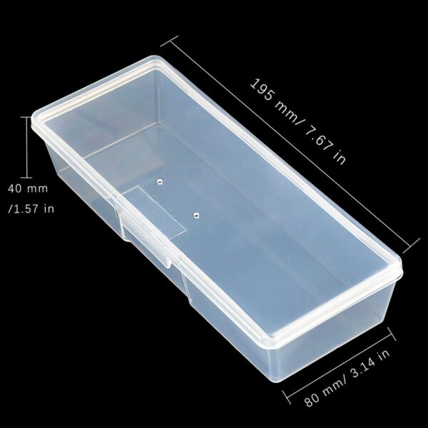 Nails Dot Drawing Pen Buffer Grinding File Storage Box Plastic Transparent Nail Polish Tool Storage Box Storage Box) - Image 4
