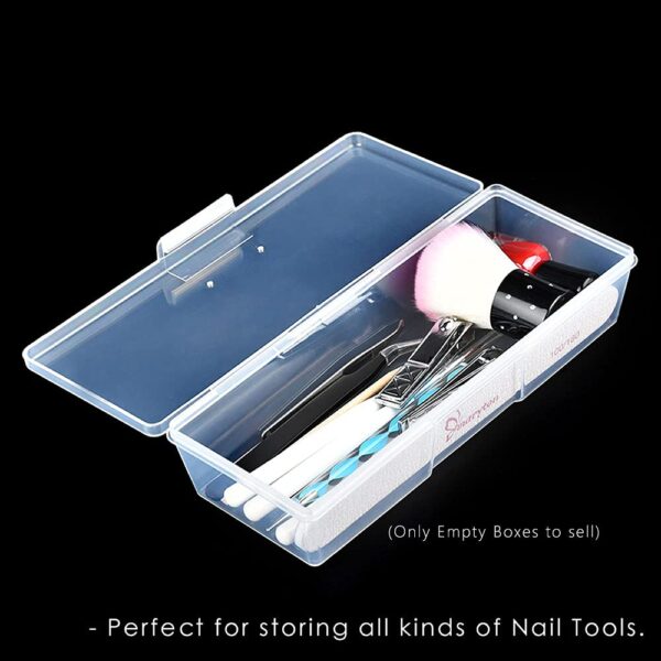Nails Dot Drawing Pen Buffer Grinding File Storage Box Plastic Transparent Nail Polish Tool Storage Box Storage Box) - Image 3