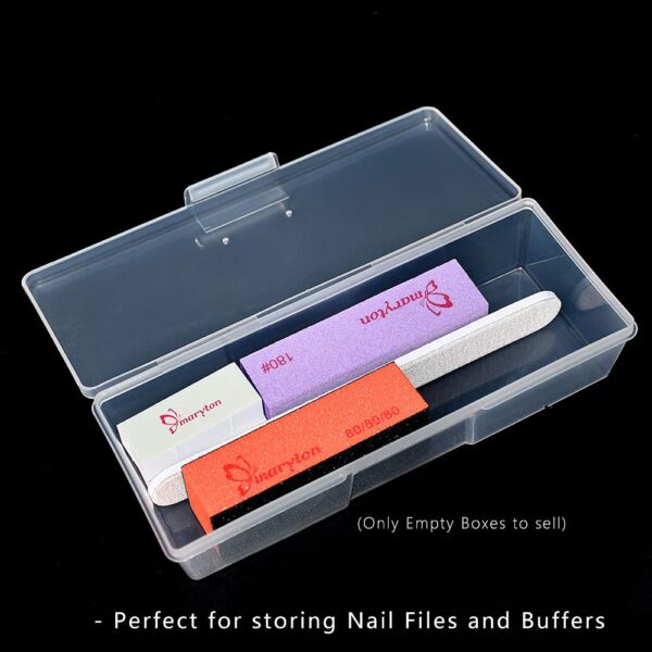 Nails Dot Drawing Pen Buffer Grinding File Storage Box Plastic Transparent Nail Polish Tool Storage Box Storage Box) - Image 2