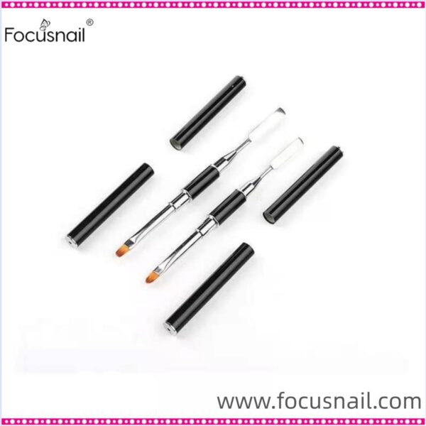 Nail Gel Brush & Picker Dual - Ended Stainless Steel Gel Nail Brush Tool for Polygel Brushes it Acrylic UV Nails Extension