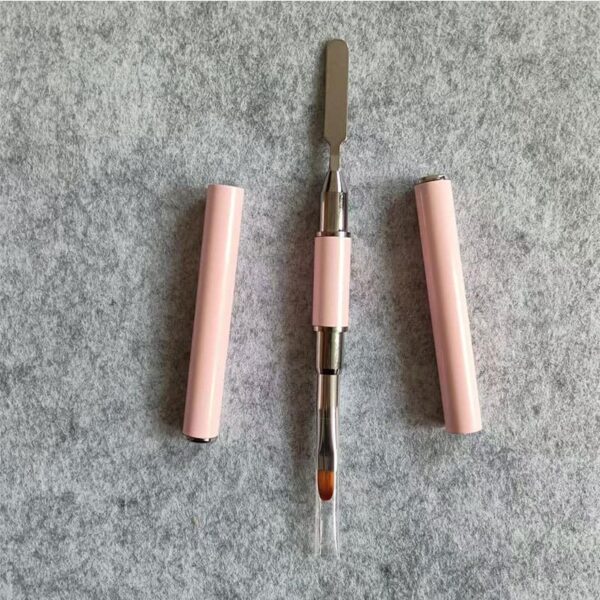 Nail Gel Brush & Picker Dual - Ended Stainless Steel Gel Nail Brush Tool for Polygel Brushes it Acrylic UV Nails Extension - Image 2