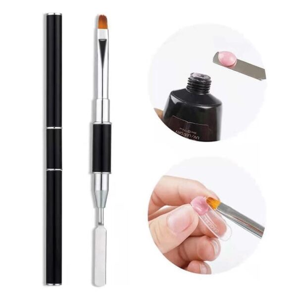 Nail Gel Brush & Picker Dual - Ended Stainless Steel Gel Nail Brush Tool for Polygel Brushes it Acrylic UV Nails Extension - Image 4