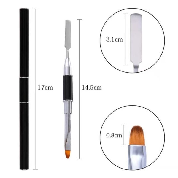 Nail Gel Brush & Picker Dual - Ended Stainless Steel Gel Nail Brush Tool for Polygel Brushes it Acrylic UV Nails Extension - Image 3