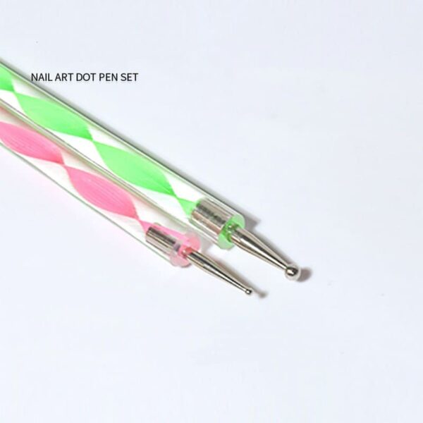 Dotting Tools , 5 pc UV Gel Painting DIY Design Nail Art 2 Way Dotting Pen Tool Nail Art Tip Dot Paint Manicure - Image 4