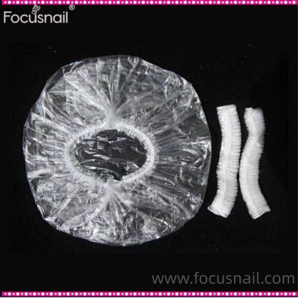 Hair Processing Caps, Disposable Plastic Shower Caps 100 Pack, Clear Elastic Band Bath Cap for for Perms, Coloring and Conditioners